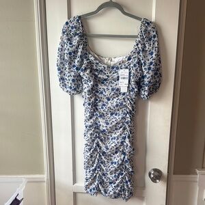 All in Favor Floral Blue and White Dress